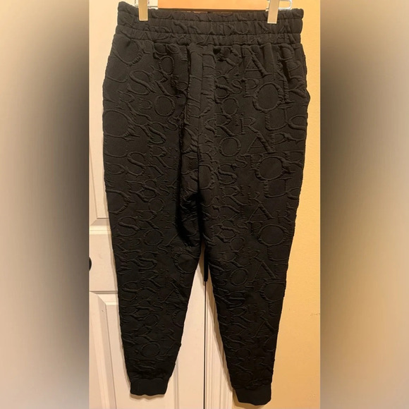New Mix Black Patterned Jogger Pants Pockets Elastic Waist Sz XL - Picture 8 of 10
